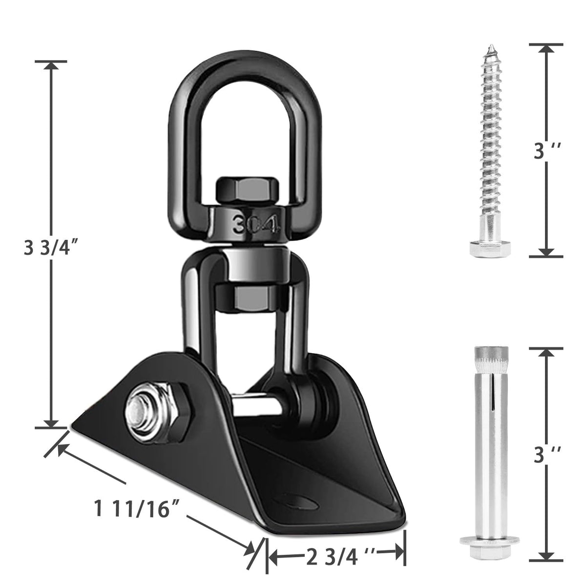 Aisto easy-installation swing hangers with included mounting hardware.
