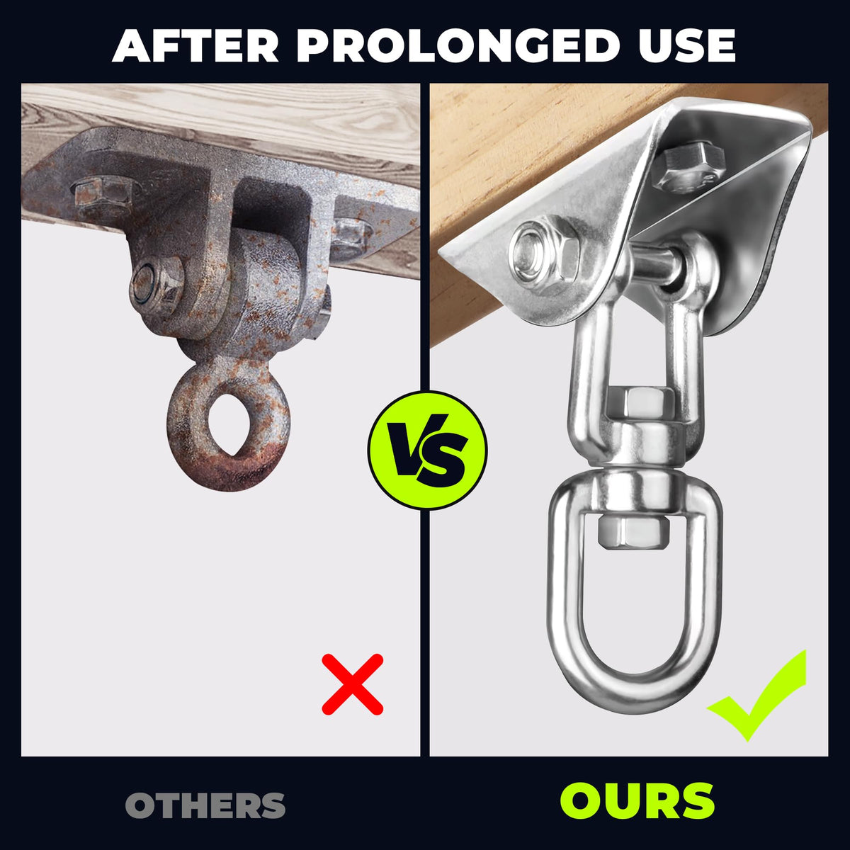 Aisto swivel 360-degree stainless steel hanger enables smooth, versatile motion