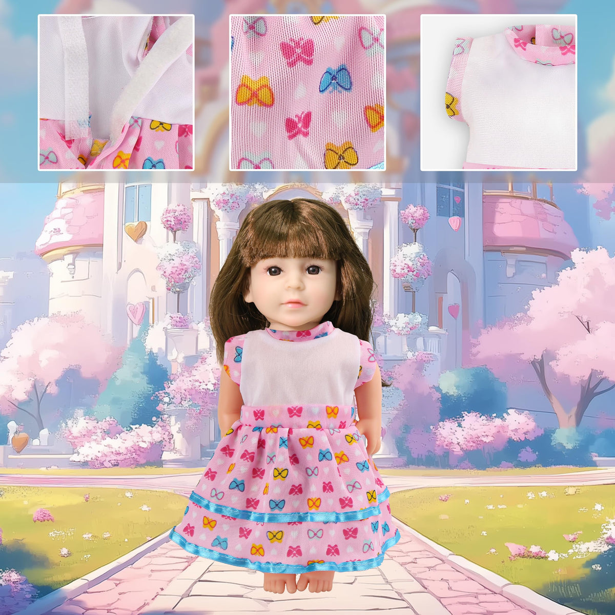 AISYAH 12-inch doll dress set 3 with durable stitching for daily dressing