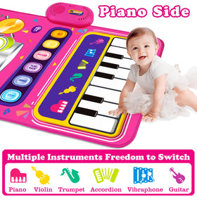 Aitbay piano mat interactive icons unlock instrument sounds through touch for active learning.