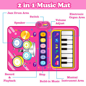 Aitbay infant music mat soft fabric safe material suitable for gentle play.