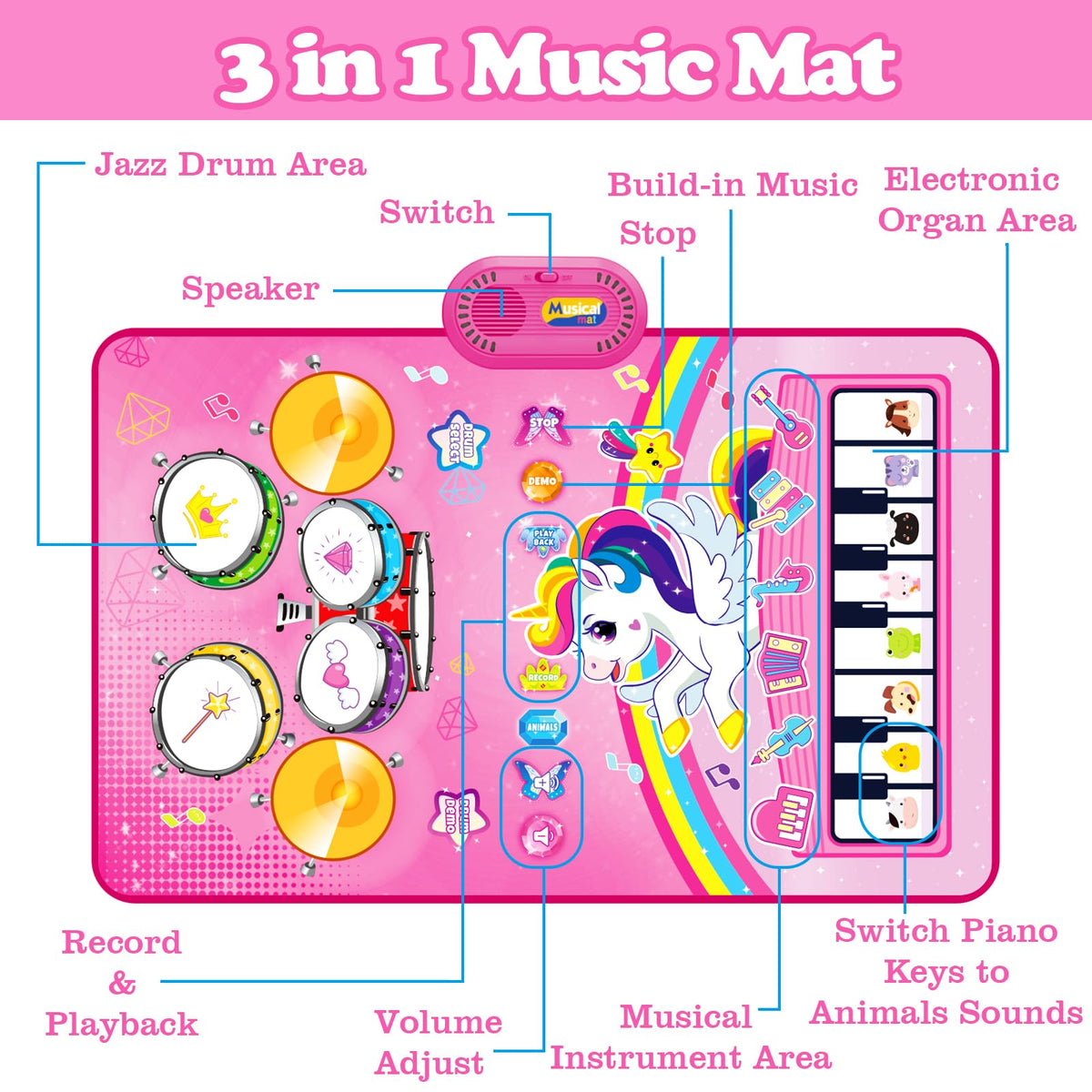 Aitbay two-player mat supports parent-child play and shared music moments