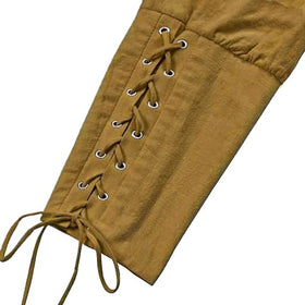 AITIPOO Brown pirate costume pants suitable for Halloween and cosplay adventures.