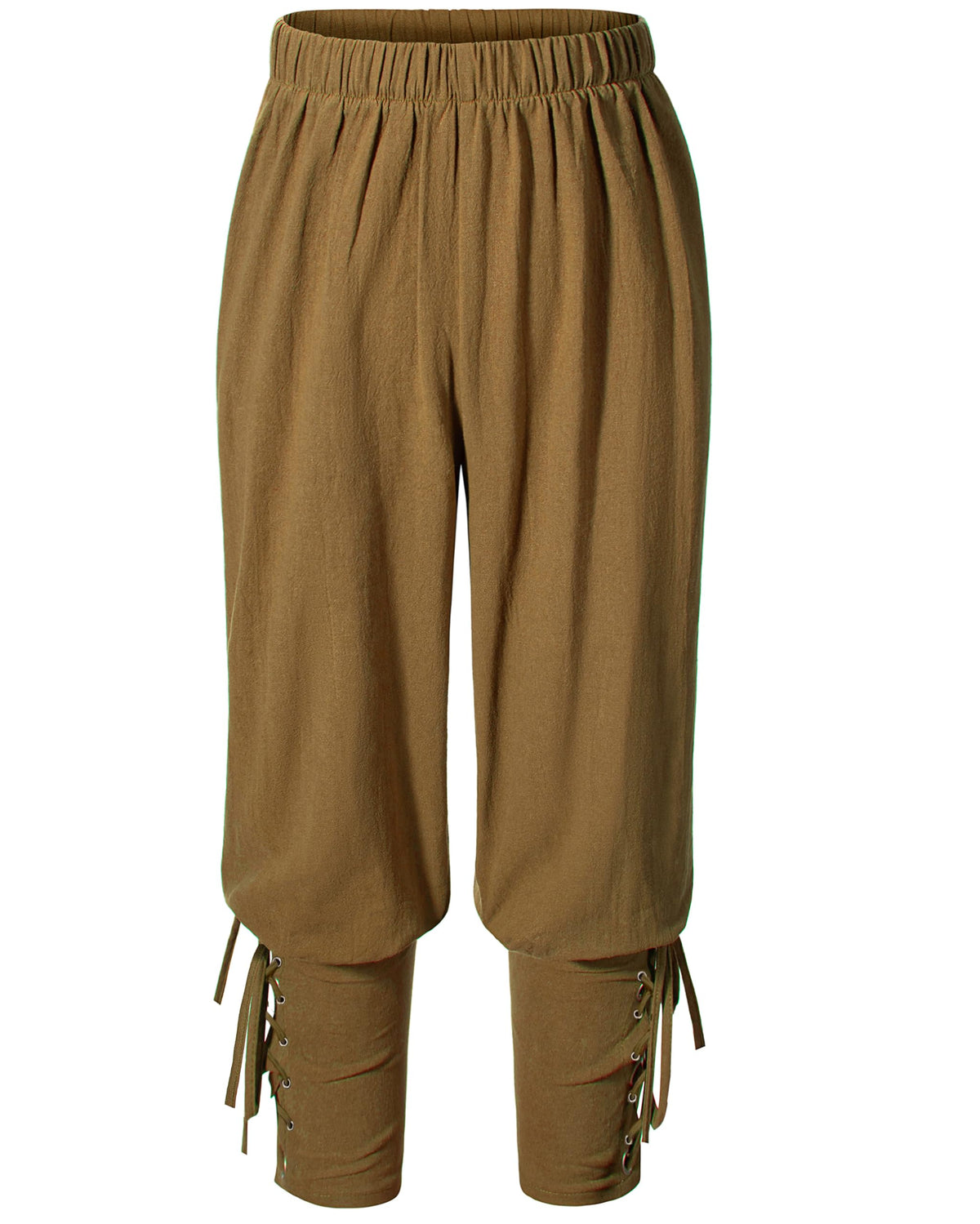 AITIPOO Kids Renaissance pirate pants with lace-up cuffs for flexible cosplay movement.
