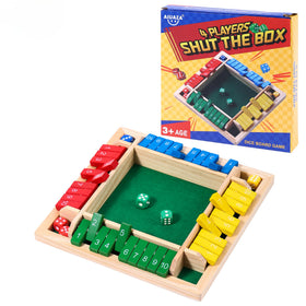 AIUAZA Dice Game Shut The Box wooden board with components for family play