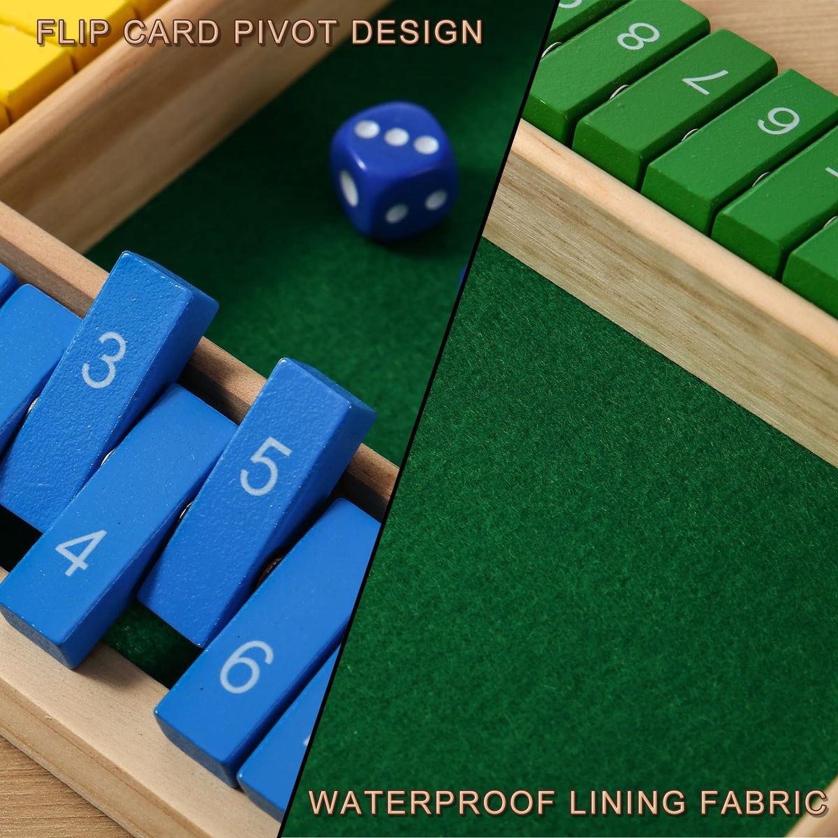 AIUAZA Wooden dice and numbered cards for durable gameplay