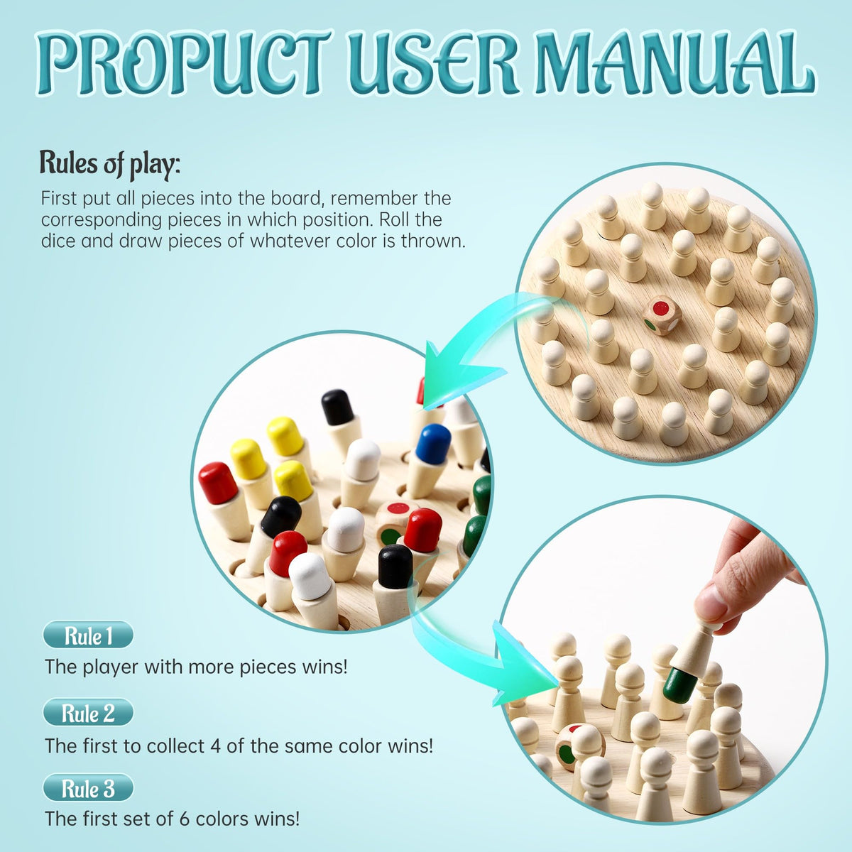 AIUAZA circular base with holes keeps pieces organized during play