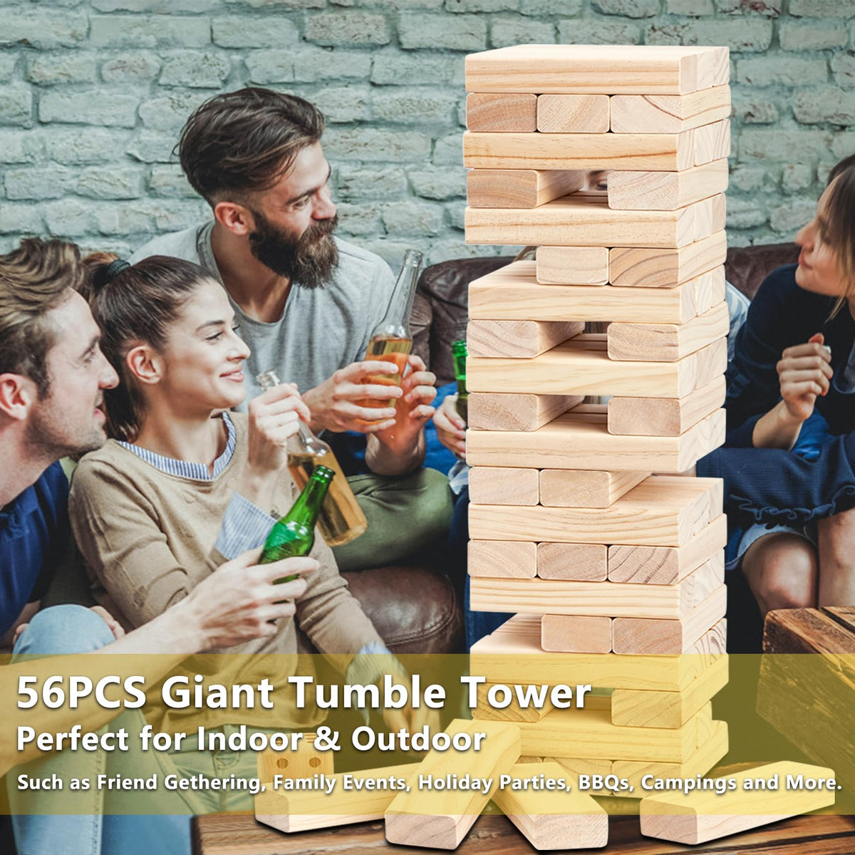 Aivalas Giant Tumble Tower family play scene invites kids and adults to connect.