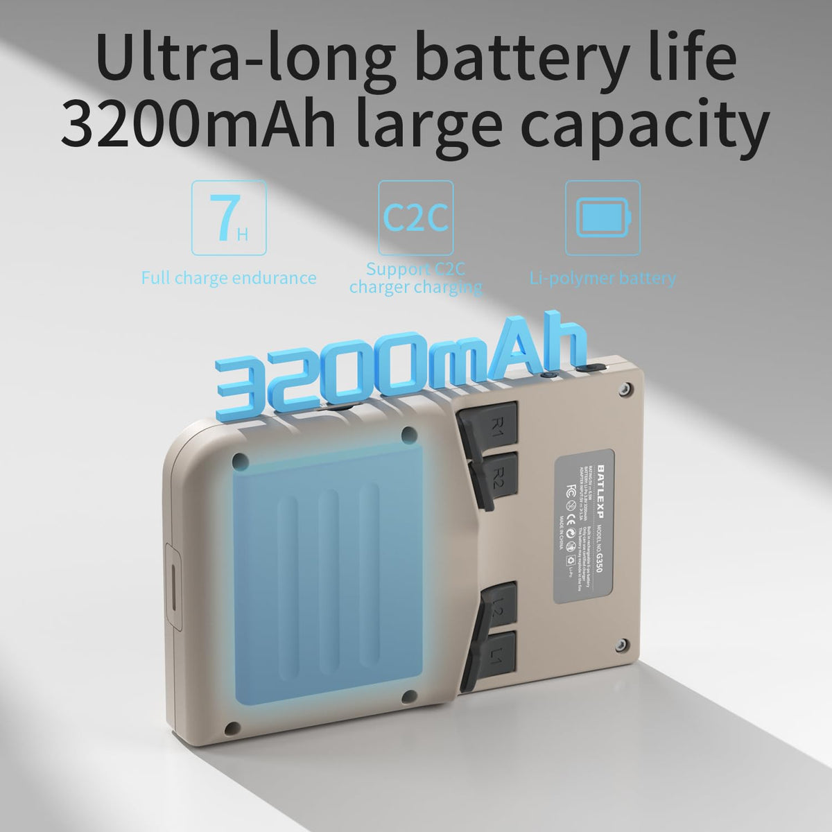 Aivuidbs G350 handheld in hand demonstrates compact size for travel.