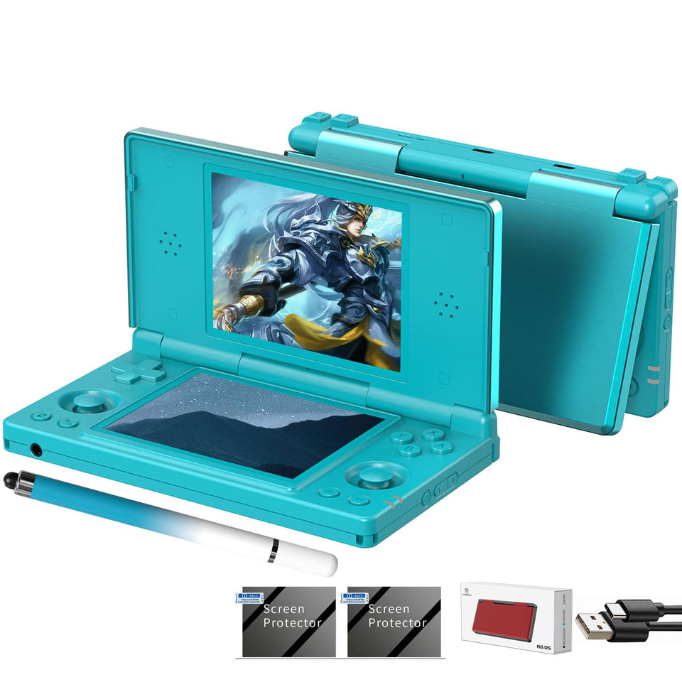 Aivuidbs RG DS foldable turquoise front view for portable gaming on the go.