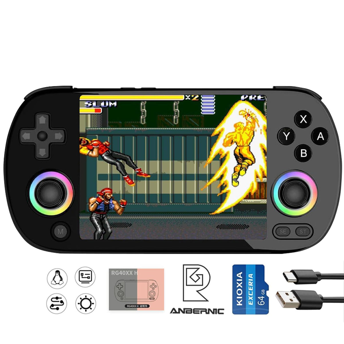 Aivuidbs RG40XXH handheld console with 4.0 inch IPS screen for crisp retro visuals