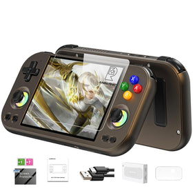 Aivuidbs RG477M console front view with a sleek aluminum body for comfortable handheld play