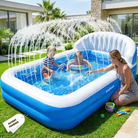 AixPool 2026 inflatable pool with sprinkler for backyard fun and cooling