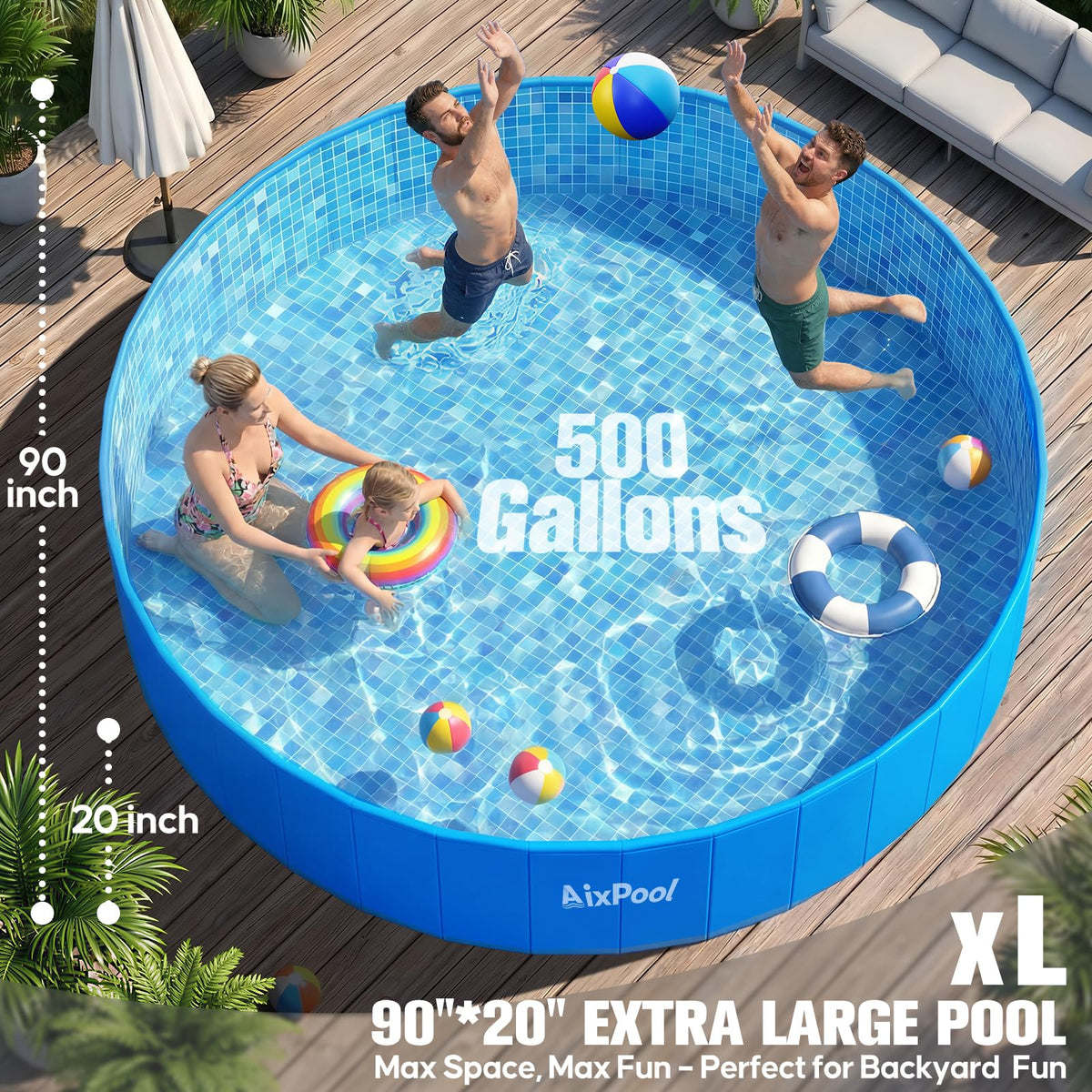 AixPool 2026 yard setup unfolds in seconds for a relaxed backyard splash.