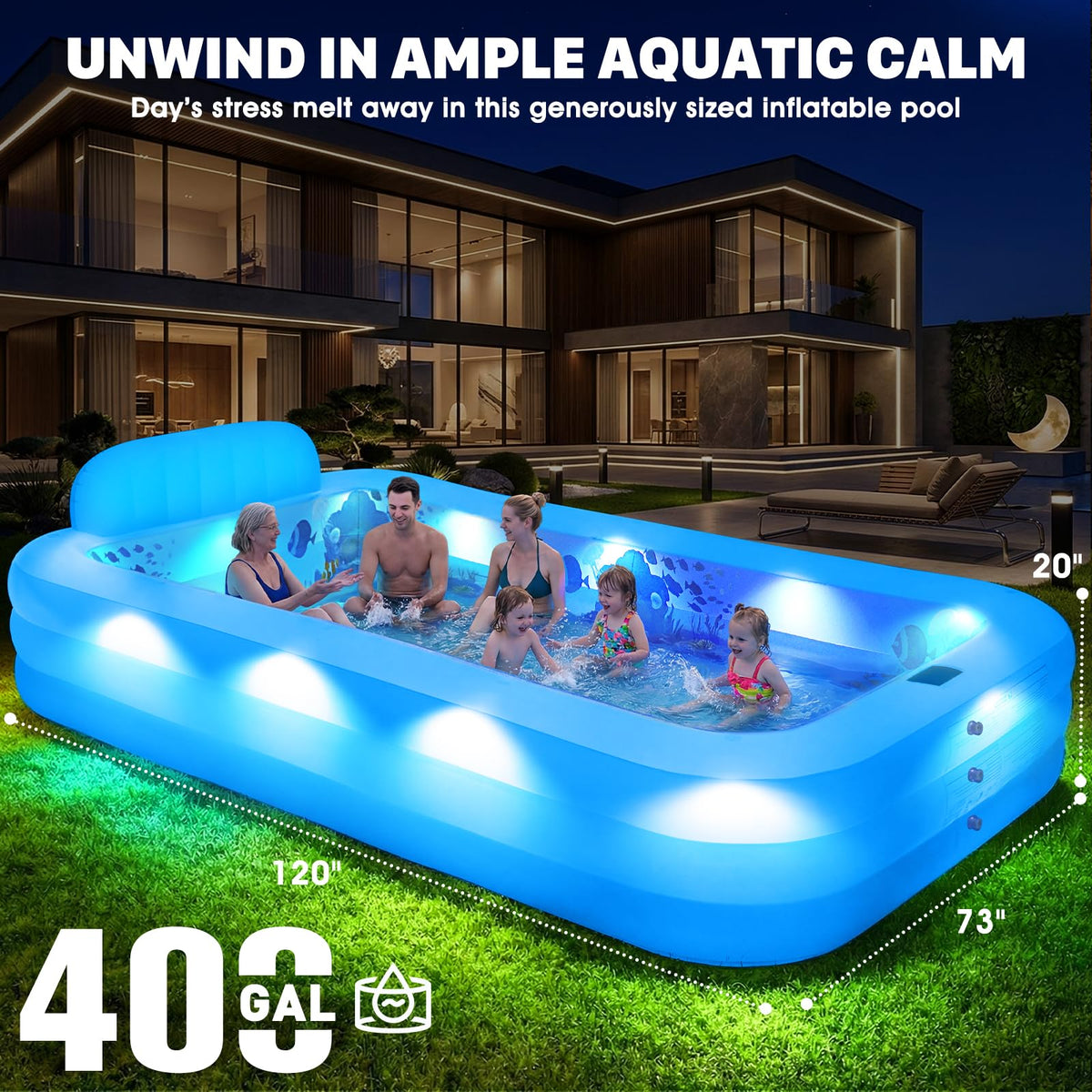 AixPool 3D ocean theme pool highlighting kids exploring underwater scenery