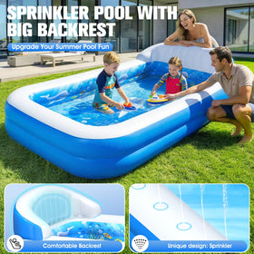 AixPool inflatable pool with backrest for comfortable lounging while supervising