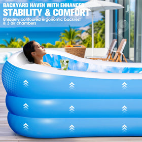 AixPool built-in bench and cup holders for easy lounging by the water.