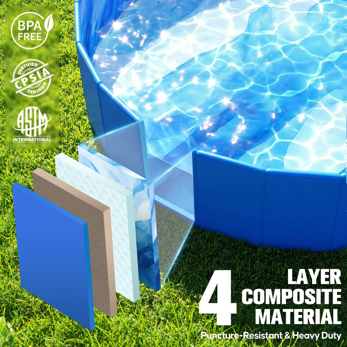 AixPool folded compactly, ready for easy transport and tool-free setup.
