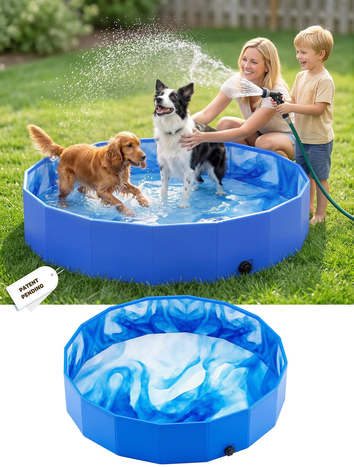 AixPool foldable dog pool setup for easy backyard fun