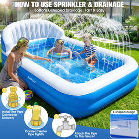 AixPool garden hose connection creates mist and rainbow effects