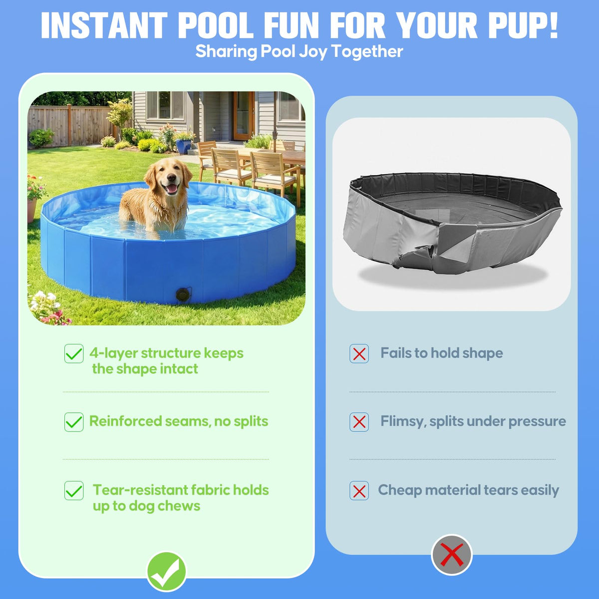 AixPool multi-purpose design suitable as kiddie pool or dog bathtub for versatility.