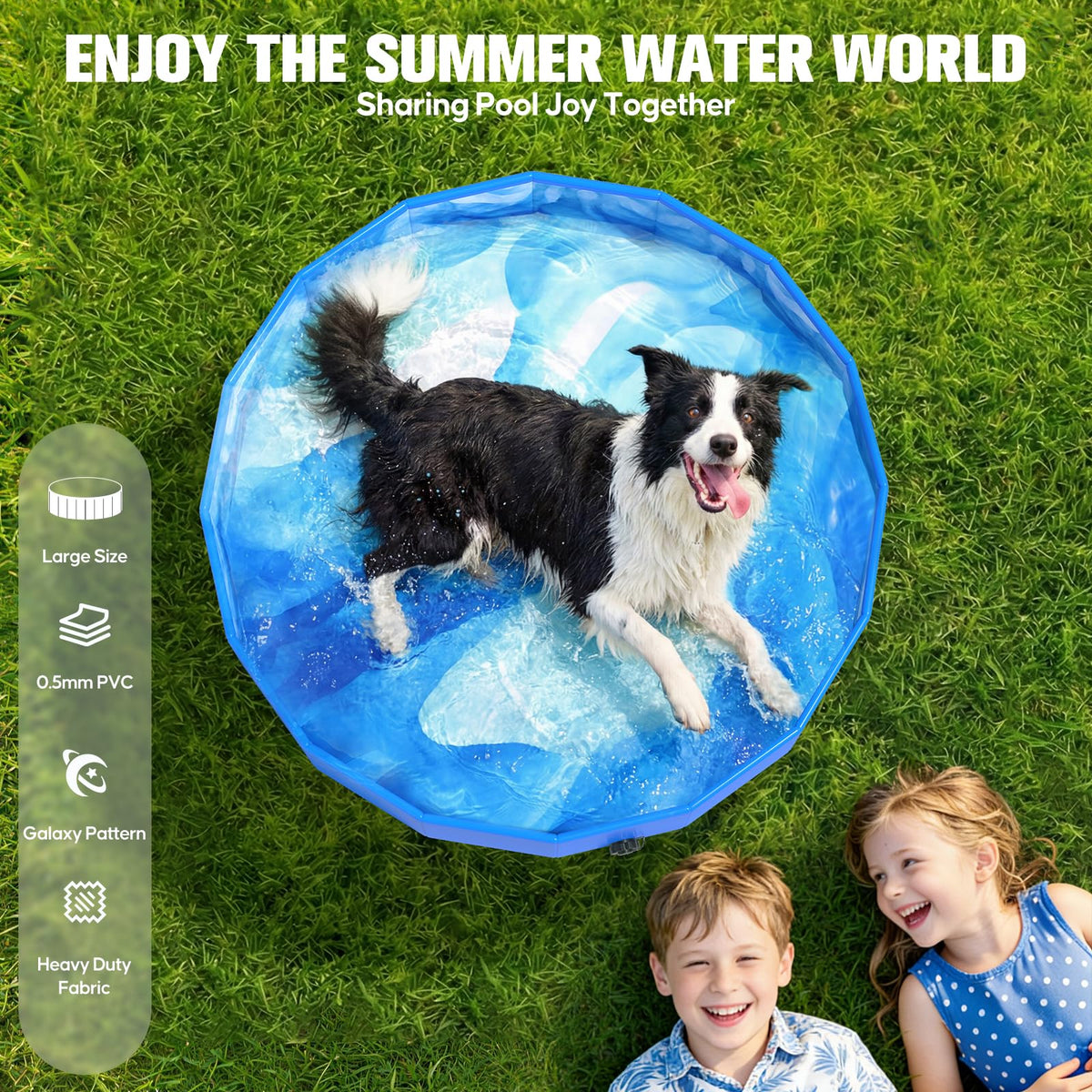 AixPool non-slip bottom provides stability on wet surfaces for pets.