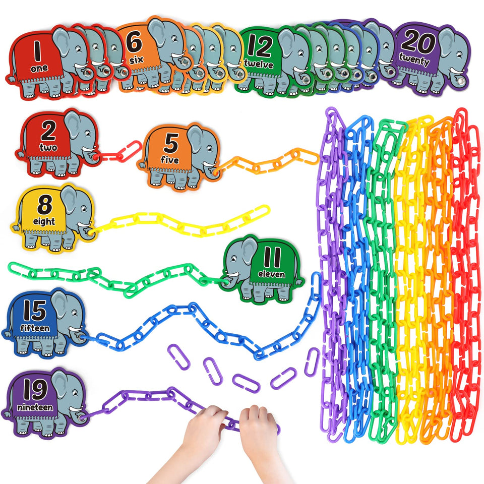 Aizweb 240pcs C-Clips counting activity with linked pieces for early numeracy