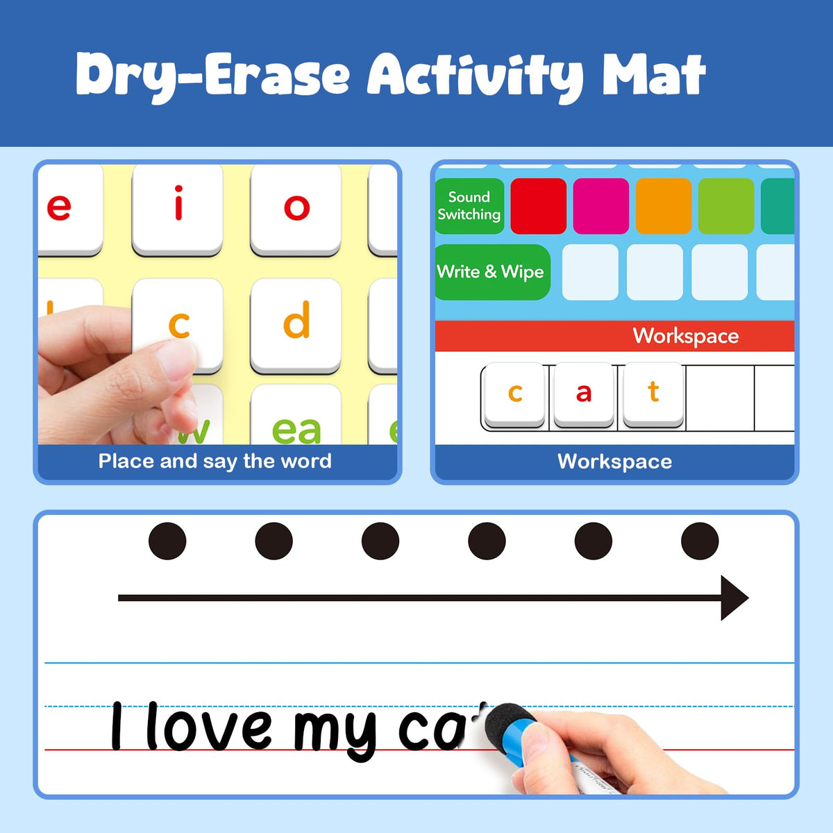 Aizweb Phonics Dry-Erase Boards offer reusable practice on any surface.