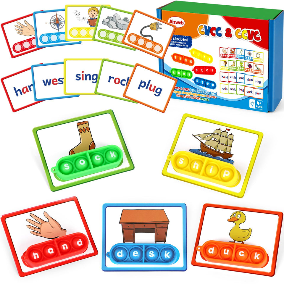 Aizweb CVCC & CCVC Word Game front view for focused phonics practice.