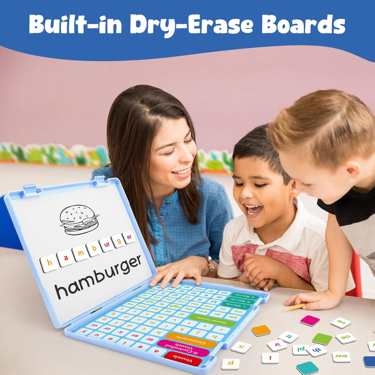 Aizweb Phonics Tiles highlight consonants and blends for smoother word-building.