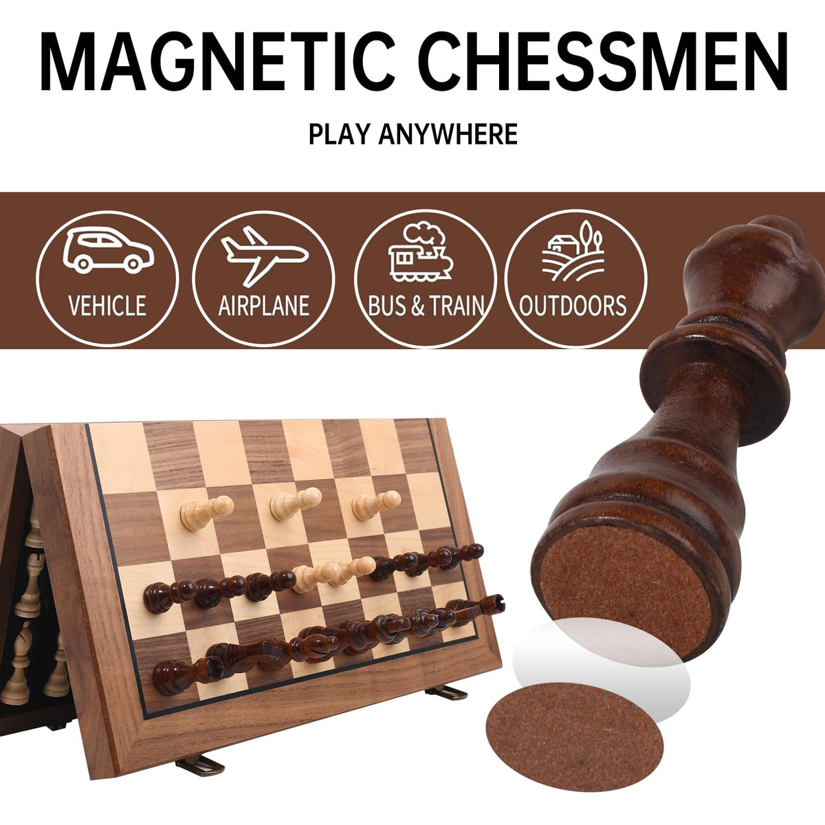 Ajedrez portable travel chess set ideal for adults and kids