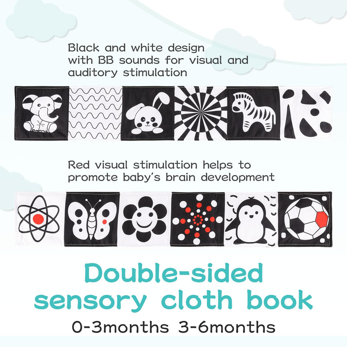 AJsupojouet high-contrast mirror hanging toy supports visual tracking and curiosity.