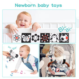 AJsupojouet high-contrast car seat toy attachment keeps little hands engaged on the go.