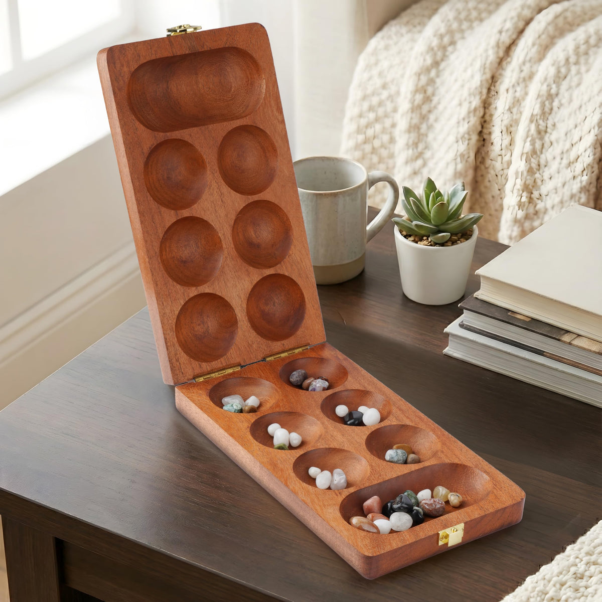 Ajuny Mancala board gift-ready packaging for gifting appeal