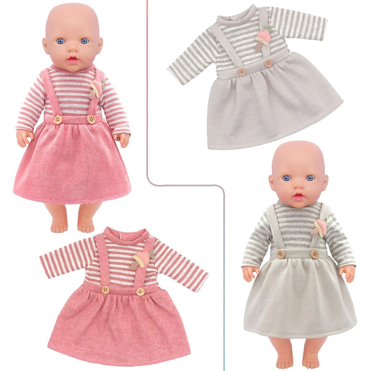 AK KYC long sleeve dresses for 18-inch dolls, soft fabric for comfortable styling
