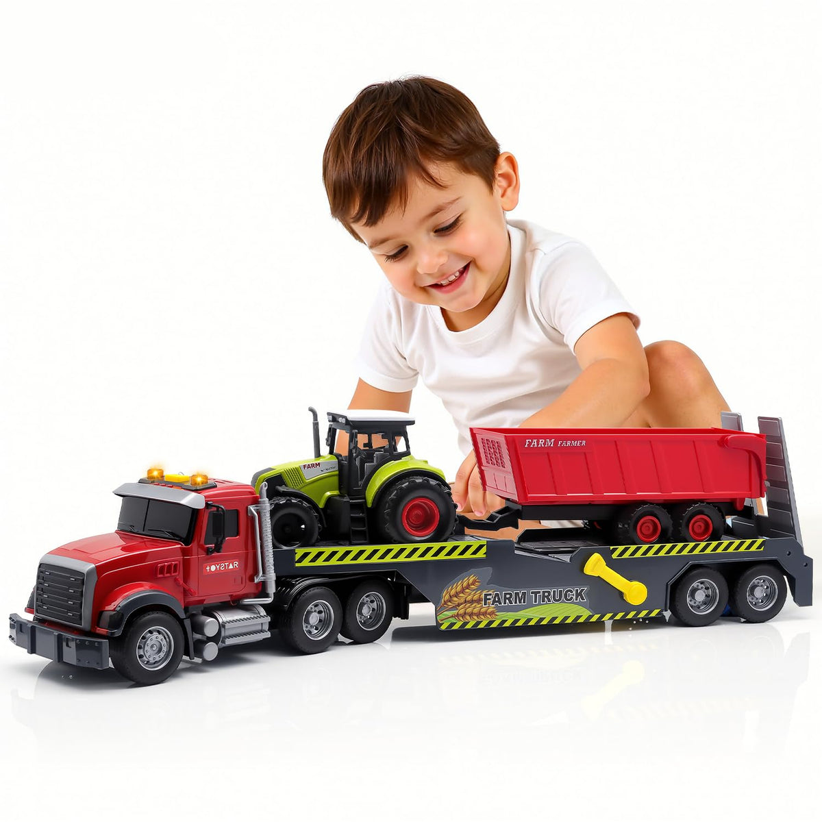 Aka Supaku 21-inch flatbed truck for imaginative transport play and cargo loading.