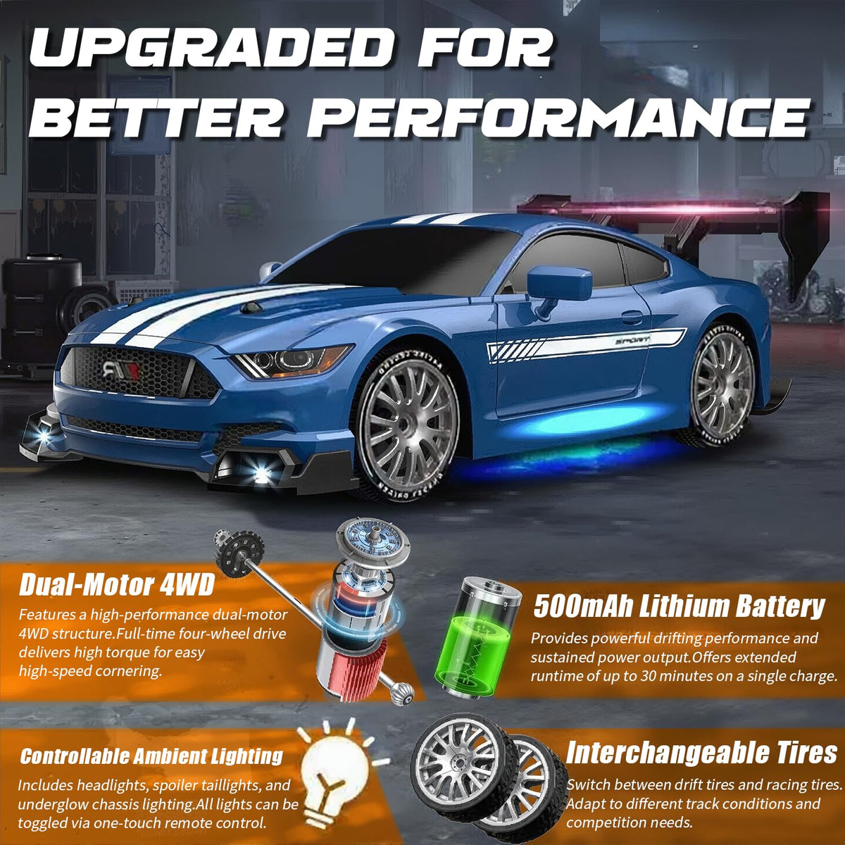 Aka Supaku RC Drift Car 2.4GHz remote for stable control