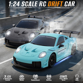 Aka Supaku RC Drift Car drift tires enable smooth slides on clean indoor floors