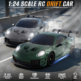 Aka Supaku drift tires mounted for smooth surface drifting action