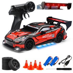 Aka Supaku RC Drift Car front headlights illuminate nighttime fun and visibility.