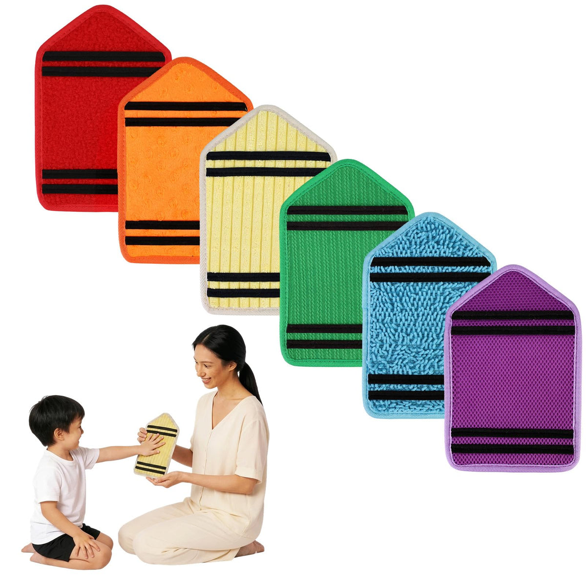 AKAIXI Crayon Sensory Mat aids color learning through touch and play.