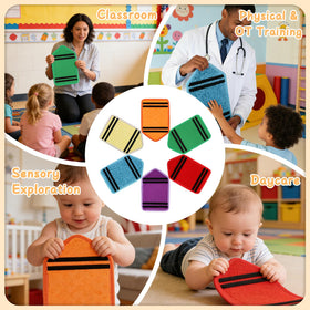 AKAIXI Crayon Sensory Mat compact design for easy storage and setup.