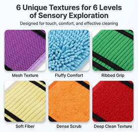 AKAIXI Crayon Sensory Tile lattice texture boosts fine motor play and exploration.