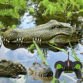 Akargol RC alligator head on water for lake or pool fun.