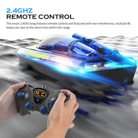 Akargol RC Boat with two batteries extends playtime for longer sessions