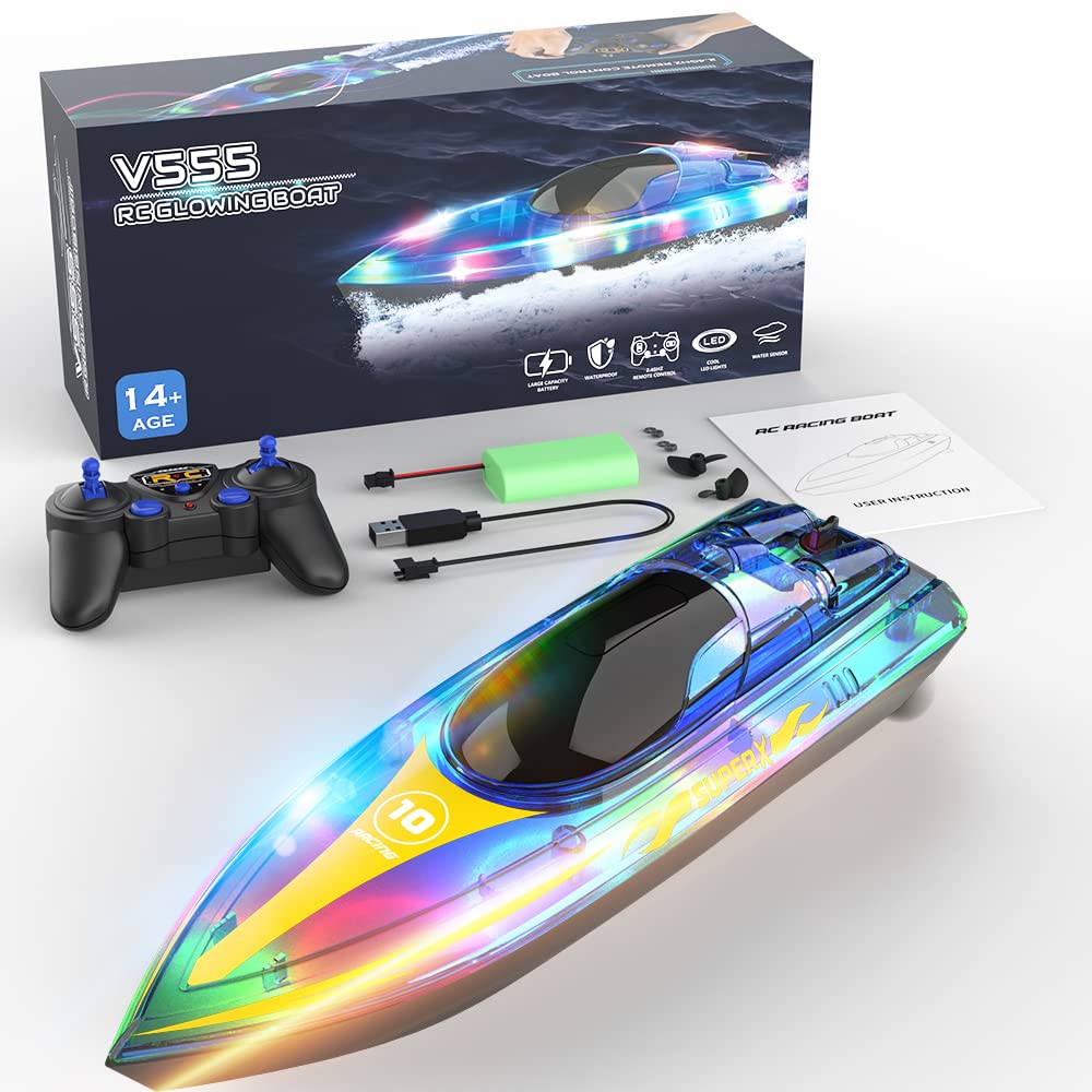 Akargol RC Boat packaging shows gift-ready box and included batteries
