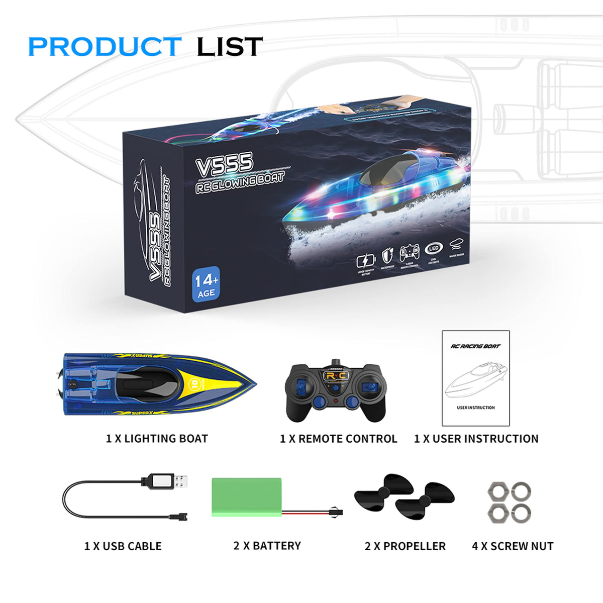 Akargol RC Boat water sensor highlights safe start when touching water
