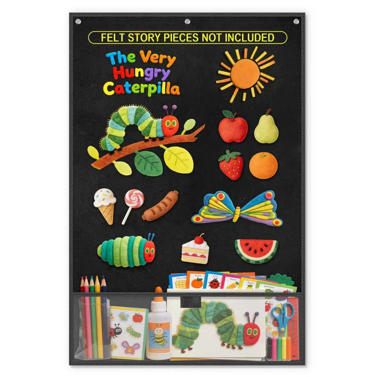 AKAYOK 24x36 felt board on wall for storytelling with magnets