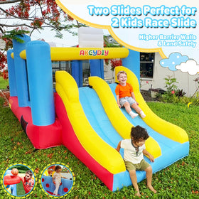 AKEYDIY Bounce House with two slides for shared excitement.