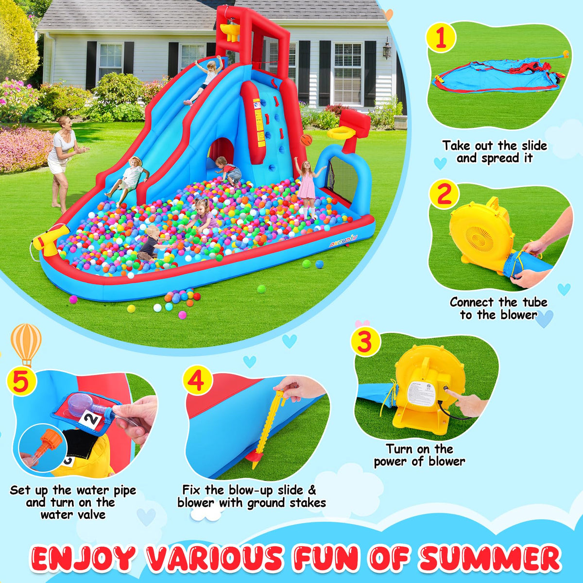 AKEYDIY splash pool area encourages cooling water play.